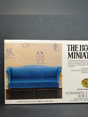 The House of Miniatures 40015 Chippendale Sofa Kit 1:12 Scale Vintage X-ACTO New